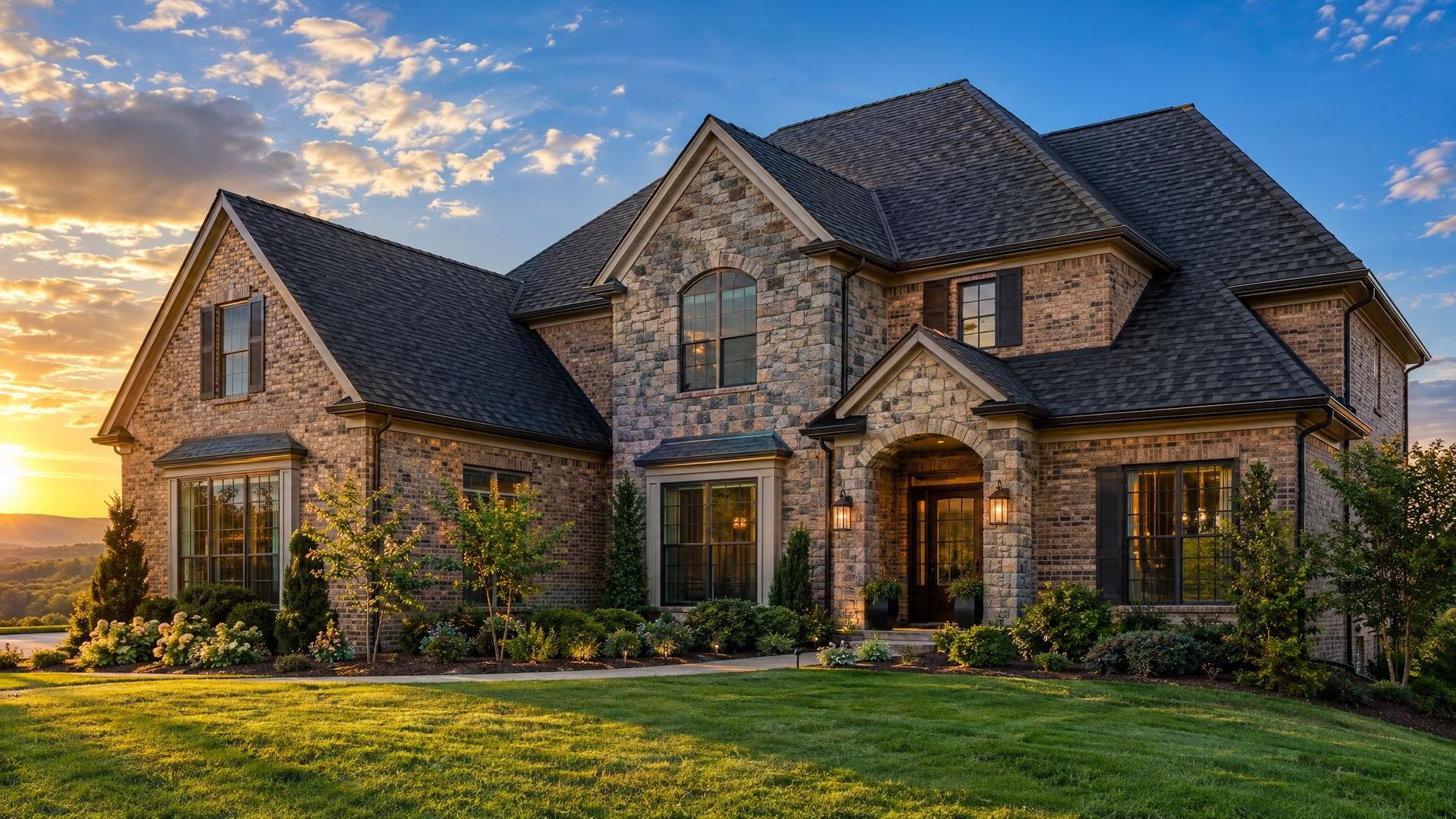 Architectural shingles with crisp lines
